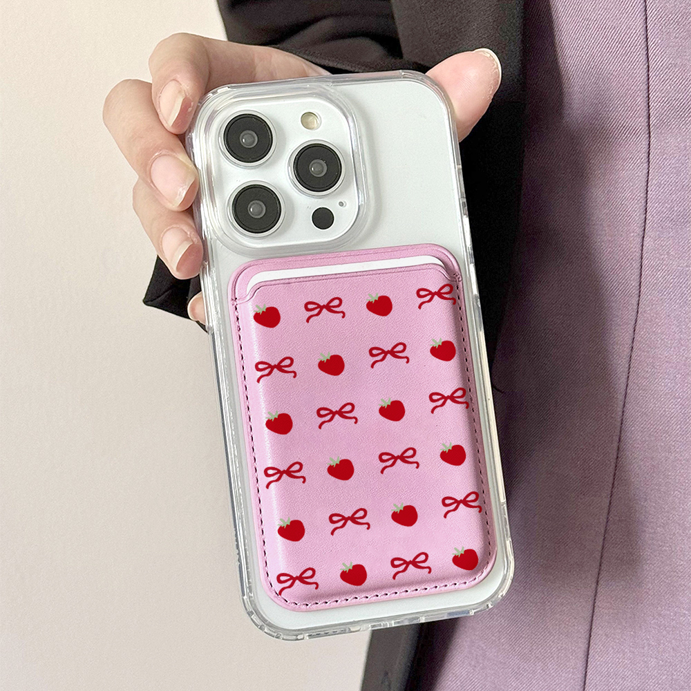 Strawberry And Bow Phone Card  - Card Holder Slim Case のレビューと価格