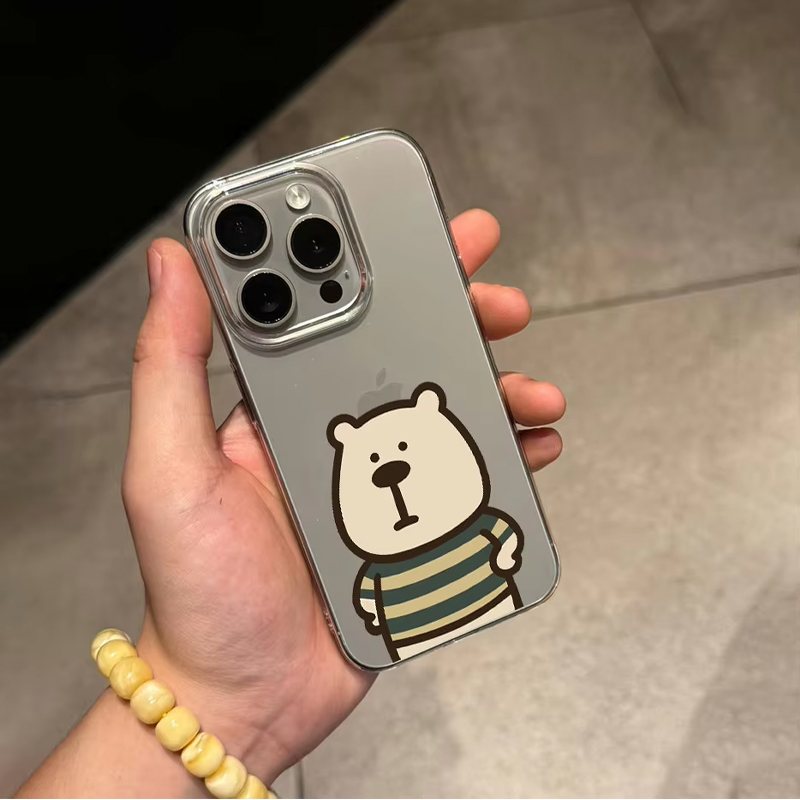 Korean Ins Cute Striped Bear A - Phone Cases Korean のレビューと価格