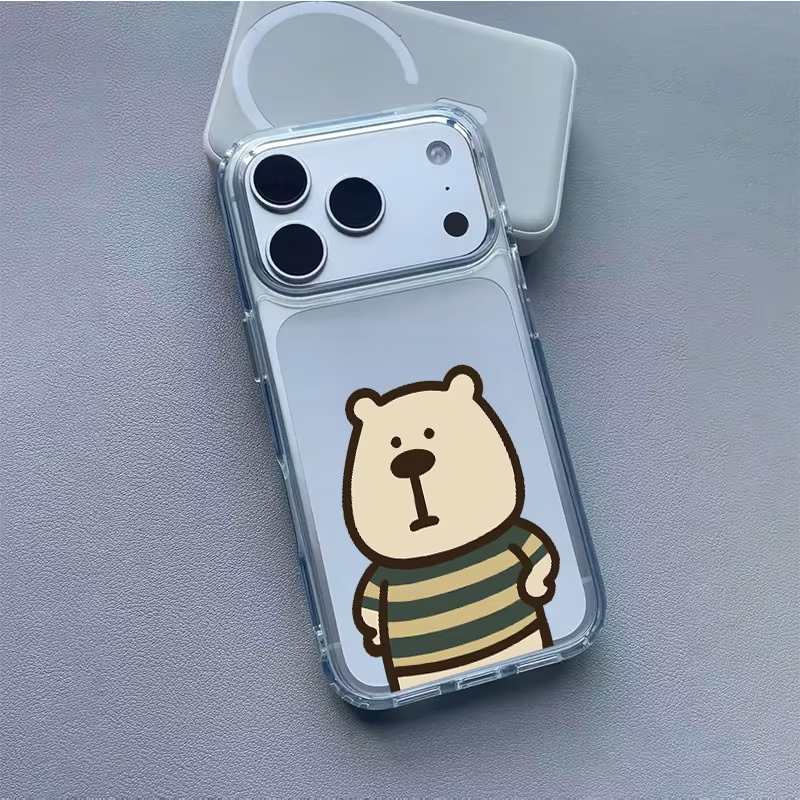 Korean Ins Cute Striped Bear A - Phone Cases Korean のレビューと価格